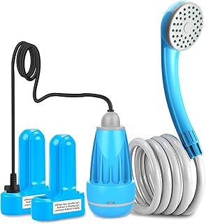 innhom Portable Shower Camping Shower Outdoor Camp Shower Pump, Electric Rechargeable Portable Camping Shower, Powered by …