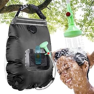 KIPIDA Solar Shower Bag,5 gallons/20L Solar Heating Camping Shower Bag with Removable Hose and On-Off Switchable Shower He…