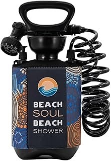 Beach Soul - Portable Pressurised Shower – Jamigam 5L - Manual Pump System - Insulated Cover for Hot/Cold Water - Perfect ...