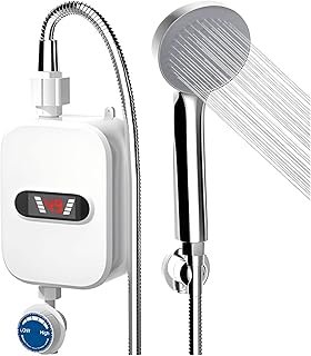 YYGJYGOO Electric Water Heater, Portable Tankless Instant Hot Water Heater Boiler with Stainless Steel Shower Head Kit, Mi…